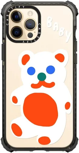 Vista 4 de CASETiFY Katie Benn - Funda Ultra Impact para iPhone 12 Pro Max, diseño de oso de bebé, color negro transparente