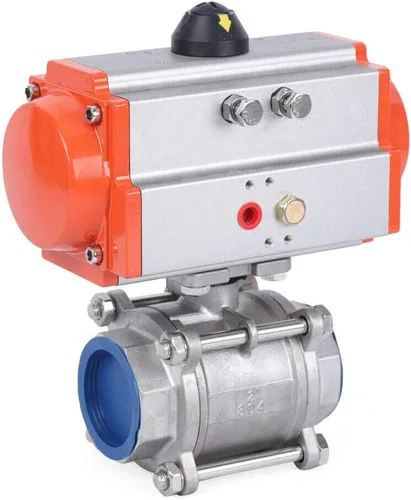 CNCEST Válvula de bola neumática de 2 pulgadas, 3 piezas, accionado por aire, actuador de control de comprobación roscado DN50 SUS 304 dispositivo
