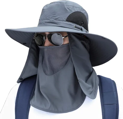 Vista 15 de Hombres Mujeres Safari Bucket Pesca Sombreros Sol Cubierta Cara Kcl015-lanse
