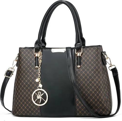 Vista 34 de Bolso y bolsos de mano para mujer, 3 compartimentos con cremallera, bolso de mano de diseñador con asa superior