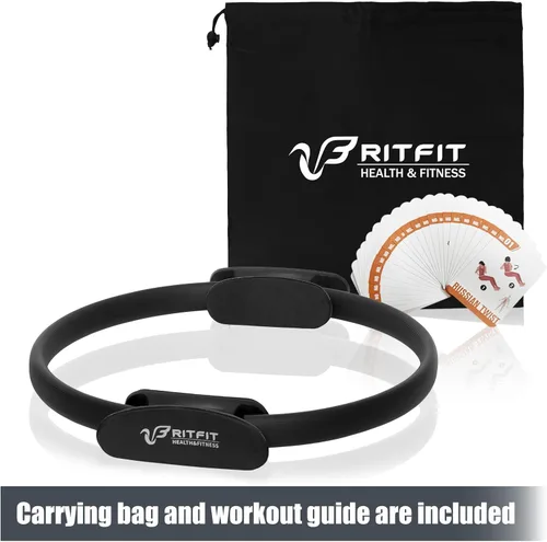 Vista 5 de RitFit Pilates Ring Circle - 14 Inch Magic Fitness Circle for Toning Inner & Outer Thighs, Bonus Workout Guide Included
