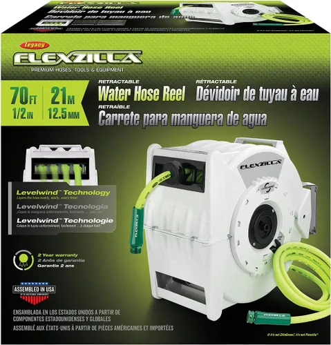 Vista 2 de Flexzilla Pro Retractable Water Hose Reel, 1/2" x 70' - L8340FZ