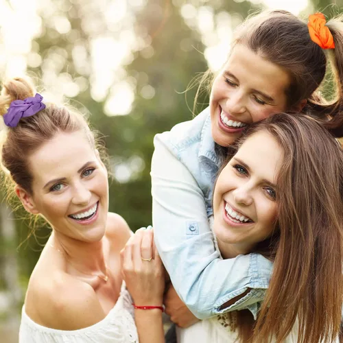 Vista 5 de 24 piezas de coleteros de neón para el cabello de los años 80, accesorios para el cabello de neón para mujeres, disfraces de Halloween, bandas