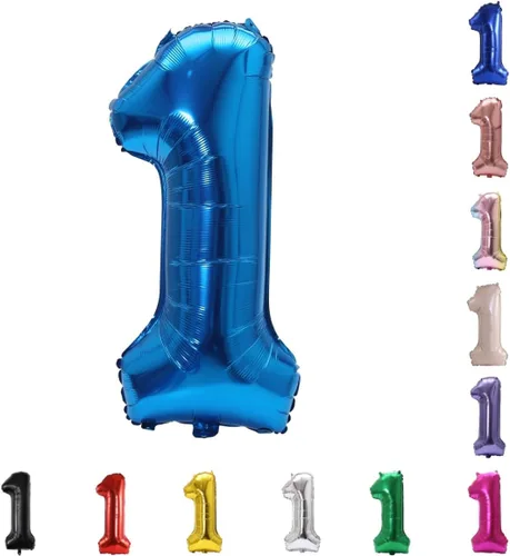 Vista 28 de YPSelected Globo de aluminio grande de 32 pulgadas con número de helio, cumpleaños, boda, fiesta, 0-9 (azul bebé, 0)