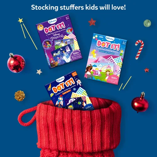 Vista 3 de Skillmatics Dot It - Arte adhesivo de princesa Disney, diversión sin desorden para niños, rellenos de calcetines, más de 500 calcomanías, kits