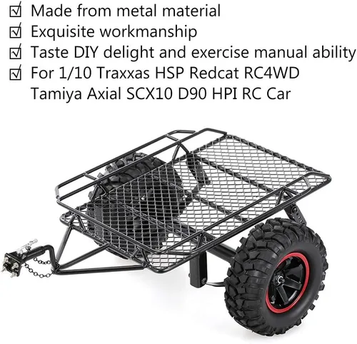 Vista 6 de GoolRC Remolque de coche Hopper Trail para 1/10 Traxxas HSP Redcat RC4WD Tamiya Axial SCX10 D90 HPI RC Crawler Car DIY