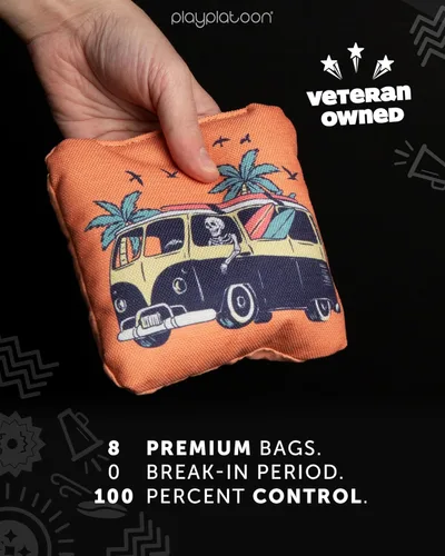 Vista 5 de Play Platoon Tournament Series Bolsas de Cornhole - Bolsas de Estilo Profesional de Doble Cara con Lado Resbaladizo y Pegajoso - Juego de 8