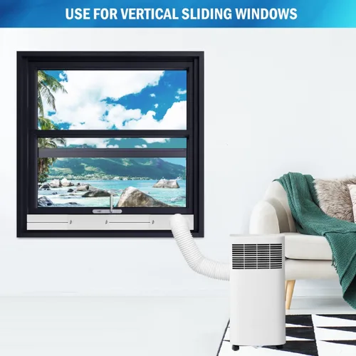 Vista 8 de YoleShy Kit de ventana de aire acondicionado portátil con acoplador, sello de ventana ajustable para unidad de CA, kit de ventilación de CA
