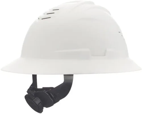 Vista 6 de MSA V-Gard C1 Casco de Ala Completa con Barrera Térmica de Enfriamiento ReflectIR y Suspensión Fas-Trac III - Utiliza Características