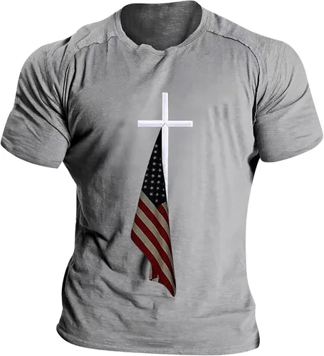 Camisetas patrióticas del 4 de julio para hombre, camisetas gráficas de la bandera estadounidense, camisetas de manga corta y cuello redondo,