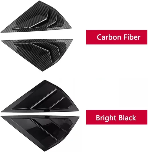 Vista 7 de MACHSWON 2 fundas para rejillas de ventana lateral trasera para Mustang Mach-E 2021-2022 (negro de fibra de carbono)