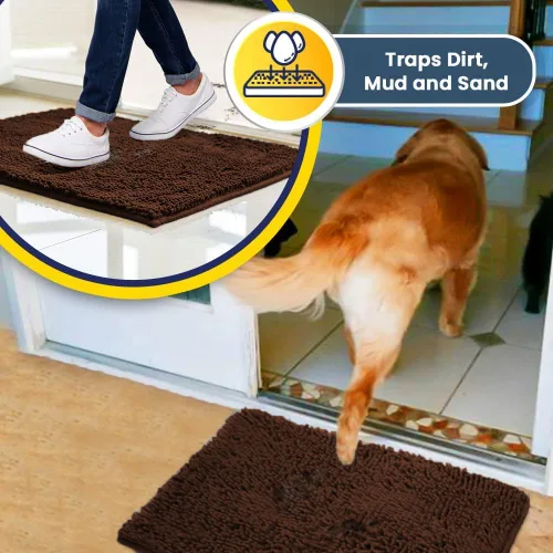 Vista 106 de Muddy Mat Tapete súper absorbente para interiores, de microfibra de secado rápido, antideslizante, para puerta principal, lavable a máquina