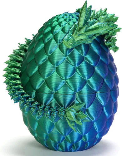 HEZUJ - Huevos de dragón impresos en 3D con dragón en el interior, juguetes articulados de dragón de cristal para ansiedad, rellenos de Pascua
