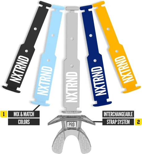 Vista 24 de Nxtrnd One Protector Bucal de Fútbol Americano, Correa Incluida, Se Adapta a Adultos y Jóvenes (Negro)