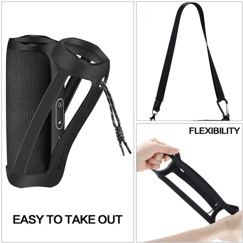 Vista 2 de Funda de silicona compatible con altavoz Bluetooth portátil FLIP 5, funda de gel suave para piel, funda de goma, bolsa de transporte de viaje
