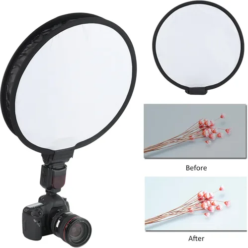 Vista 2 de Softbox portátil de 15.7 in, difusor de softbox de forma redonda, difusor Speedlite Softbox para luz de flash de cámara