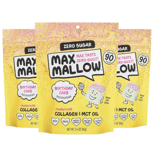 Vista 8 de Max Malva malvaviscos sin azúcar, aptos para dieta cetogénica, perfectos para S'mores, chocolate caliente y hornear con aperitivos sin azúcar