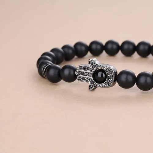 Vista 5 de COAI Pulsera de mano Hamsa, pulsera de protección contra el mal de ojo para hombres y mujeres