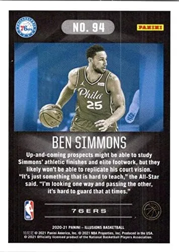 Vista 2 de 2020-21 Panini Illusions #94 Ben Simmons Philadelphia 76ers NBA Basketball Trading Card