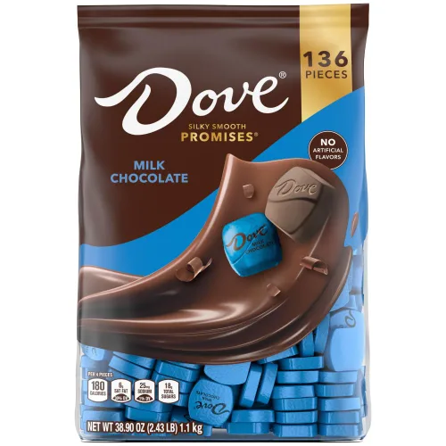 Vista 8 de DOVE PROMISES - Caramelos de chocolate surtidos de leche, leche oscura y caramelo, bolsa a granel de 136