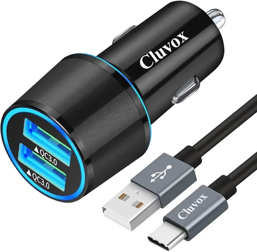 Cargador de coche USB rápido para Samsung Galaxy A55/A54/A53/A50/A15/A14/S25/S24/S23/S22/S21 Plus/Ultra/S10/S9/S8/Note 20/A10S/A21/A31/A51 Carga