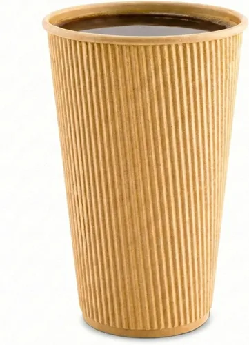 Vista 66 de Vasos de café de papel aislado de pared corrugada, 12 onzas, 12 onza, Azul