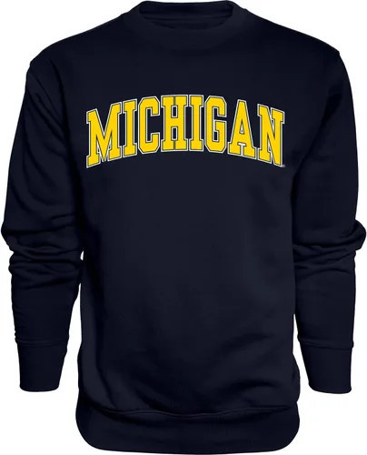 Vista 18 de Blue 84 NCAA sudadera de cuello redondo con arco y colores de equipo para hombre