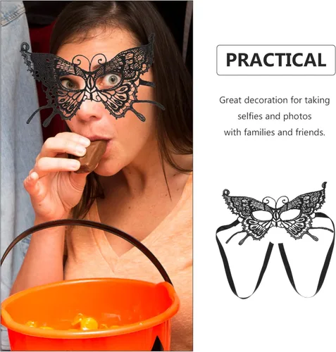 Vista 4 de Mobestech 4 máscaras de máscaras, máscaras de encaje para ojos, mariposas, máscaras de máscaras para mujeres y niñas, Halloween, carnaval, fiesta