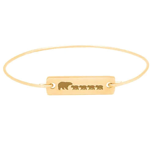 Mama Bear with 4 Cubs Bracelet Mom Jewelry Mothers Day Gift Birthday Present Bangle Avg Size Woman