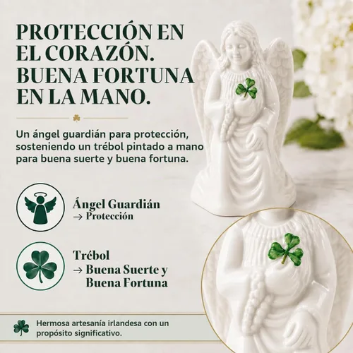 Vista 6 de Belleek Ángel de protección de cerámica