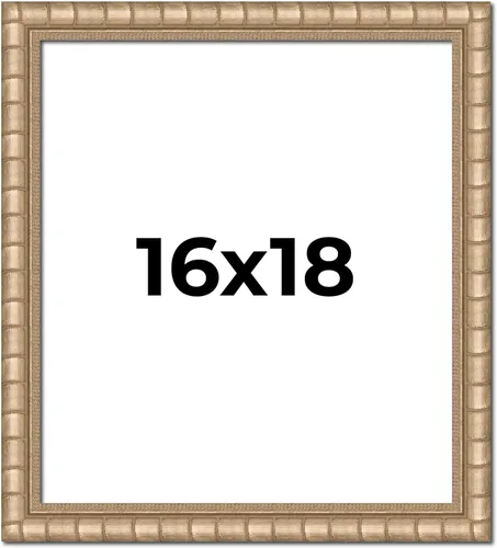 Vista 90 de 24x24 Frame Silver Bamboo Solid Wood Picture Frame 1.5 Inch Moulding Width Interior Frame Depth 0.5 Inches Beechey Bamboo Frame with UV