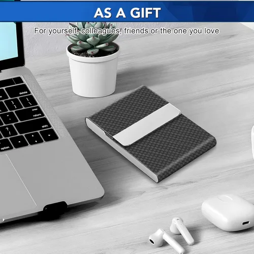 Vista 8 de Tarjetero para Tarjetas de Presentación de Lujo de Cuero PU y Estuche para Múltiples Tarjetas, Tarjetero para Tarjetas de Presentación de Negocios