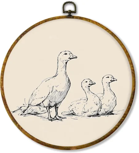 Vista 31 de Hiuwevt Decoración de pared ovalada rústica para el día de la lavandería, impresiones de lienzo retro con marco de perro de campo, decoración