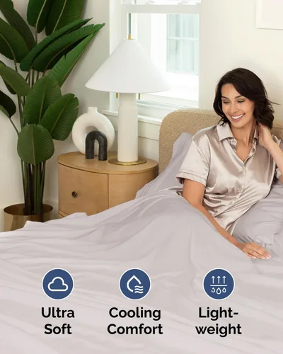 Vista 46 de Sábana encimera de bolsillo profundo, más suave que el algodón egipcio, 1 sábana encimera para colchón tamaño Queen