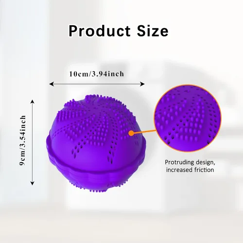 Vista 5 de Juego de 2 bolas de lavado de detergente natural no químico para lavadora, ecológicas, juego de 2