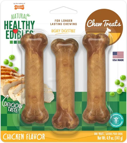 Vista 18 de Nylabone Healthy Edibles Natural Dog Chews - Golosinas masticables de larga duración con sabor a tocino para perros, pequeños/regulares (1 unidad)