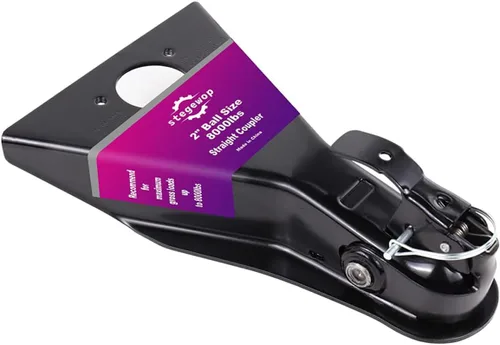 Vista 11 de Acoplador de remolque con marco en A de 2 pulgadas con pestillo de gatillo SAE Clase III de 5000 libras para remolque RV, barco, cámper (negro)