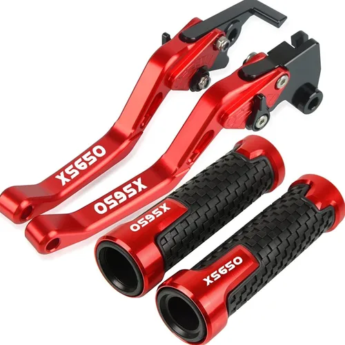 Para Yamaha XS650 XS 650 1977 1978 1979 1980 1981 Accesorios de motocicleta CNC aluminio freno embrague palancas manillar mano Grips (Color : 1)