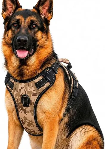 Vista 39 de Arnés para perro sin tirones, arnés reflectante para pasear para perro con asa de fácil control y clips delanteros y traseros, arnés de chaleco