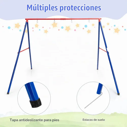 Vista 5 de INFANS Swing Stand, 550 lbs Heavy Duty Metal Swing Frame, Extra Large A-Frame Swing Stand for Kids and Adult Indoor Outdoor Activity Backyard