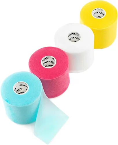 Cannon Sports Pre-Wrap - Paquete de 4 rollos de 30 yardas cada rollo de cinta atlética surtida de espuma para tobillos, muñecas, manos, rodillas,