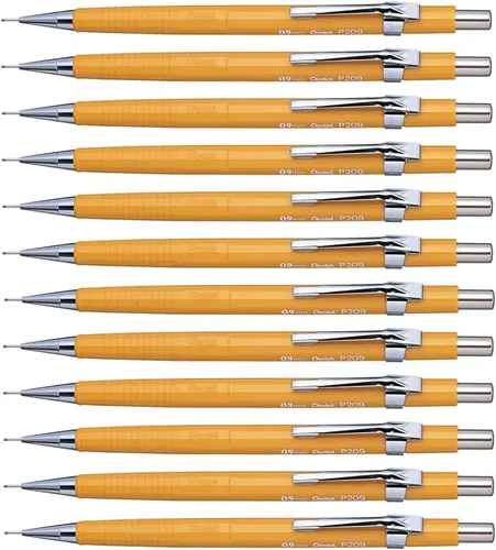 Vista 7 de Pentel Lápiz mecánico serie P200 de 0.028 in de plomo, 1 paquete de 12 lápices, azul