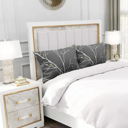 Vista 3 de YIYEA Juego de 2 fundas de almohada estándar de microfibra ultra suave de doble cepillado, fundas de almohada estándar, fundas de almohada florales