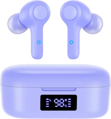Vista 15 de MOZOTER Auriculares inalámbricos Bluetooth 5.3 deportivos, auriculares con sonido de graves profundos, 60 horas de reproducción, ajuste cómodo