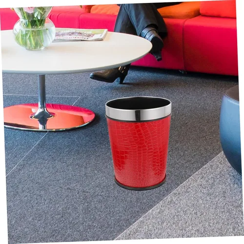 Vista 6 de Lidless - Cubo de basura retro multiusos para uso doméstico, para oficina, dormitorio y baño, compatible con bolsas de basura estándar
