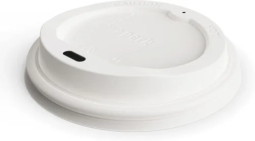 Vista 3 de Staples Perk PK54369 - Tapa de plástico para vasos calientes, 10/12/16 onzas, color blanco, 50/paquete