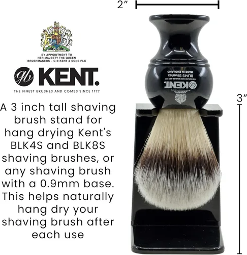 Vista 2 de KENT VSB1 - Soporte pequeño de plástico negro para cepillo de afeitar autoadhesivo, para colgar y secar, parte esencial de cualquier kit de afeitado