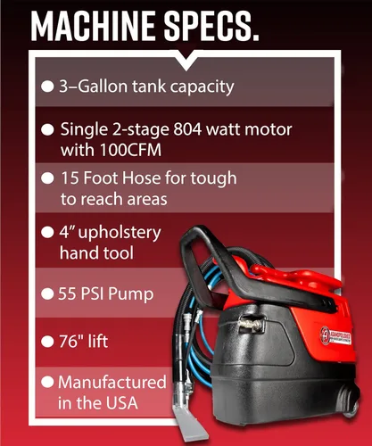 Vista 3 de Adam's Polishes - Extractor de alfombras sin calefacción, poderoso limpiador de manchas y tapicería, herramienta manual transparente, manguera de 15