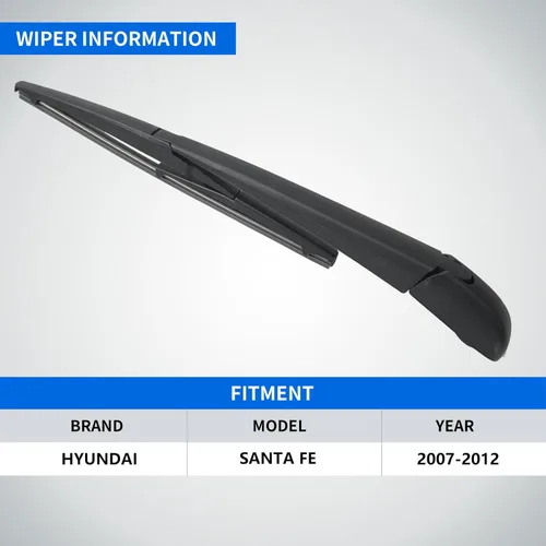 Vista 6 de Kit de brazo de limpiaparabrisas trasero - Reemplaza 2007-2012 para Hyundai Santa Fe limpiaparabrisas trasero y brazo de limpiaparabrisas
