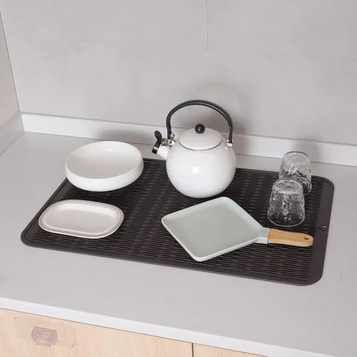 Vista 486 de MicoYang Alfombrilla de Silicona para Secar Platos de Múltiples Usos, Fácil de Limpiar, Ecológica, Alfombrilla de Silicona Resistente al Calor